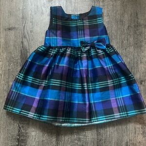 Reina plaid purple & blue casual toddler dress